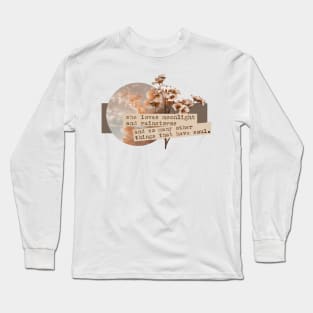 Quotes aesthetics flowers sky clouds gift ideas gifts for her xmas vintage gift Light academia style Long Sleeve T-Shirt